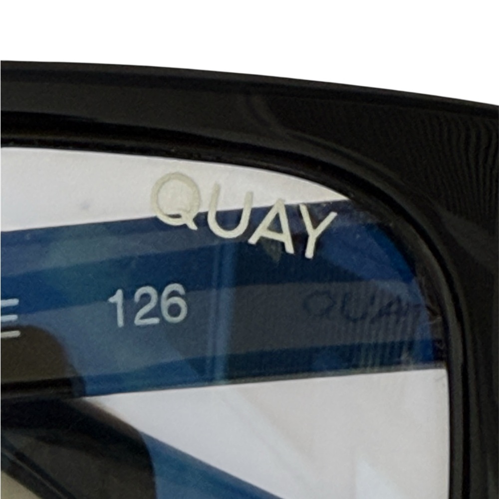 Quay Australia Black Blue Light Frames Hardware Lens Cat.0 Classic Square Retro - Picture 5 of 16
